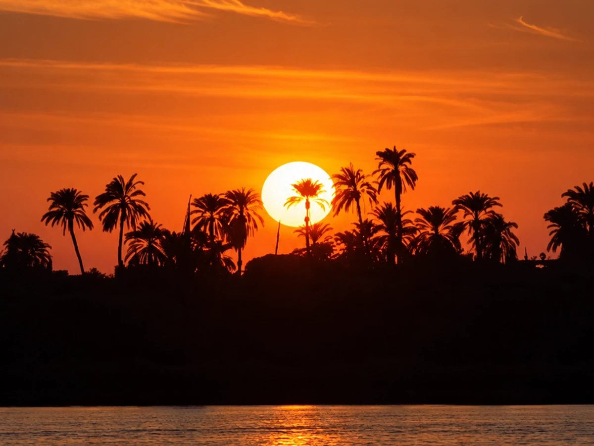 Orange sunset over the Nile